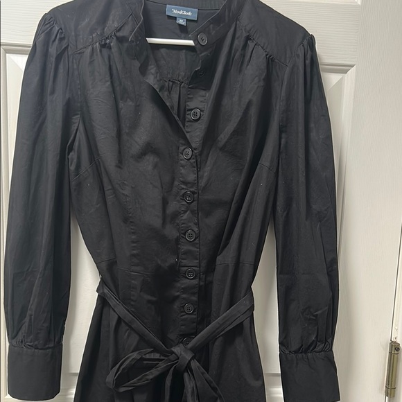 ModCloth Black Long Sleeve Mandarin Collar Shirt Dress Size 1X - Picture 12 of 15
